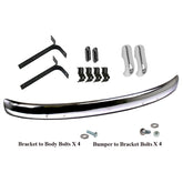 Vw Bug 1955 - 67 Front Cal Bumper Blade Kit W/Brackets, Hardware, Euro - Moore Parts