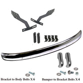 Vw Bug 1968 - 73 Front Early Blade Bumper Kit W/Conversion Brackets, Euro - Moore Parts