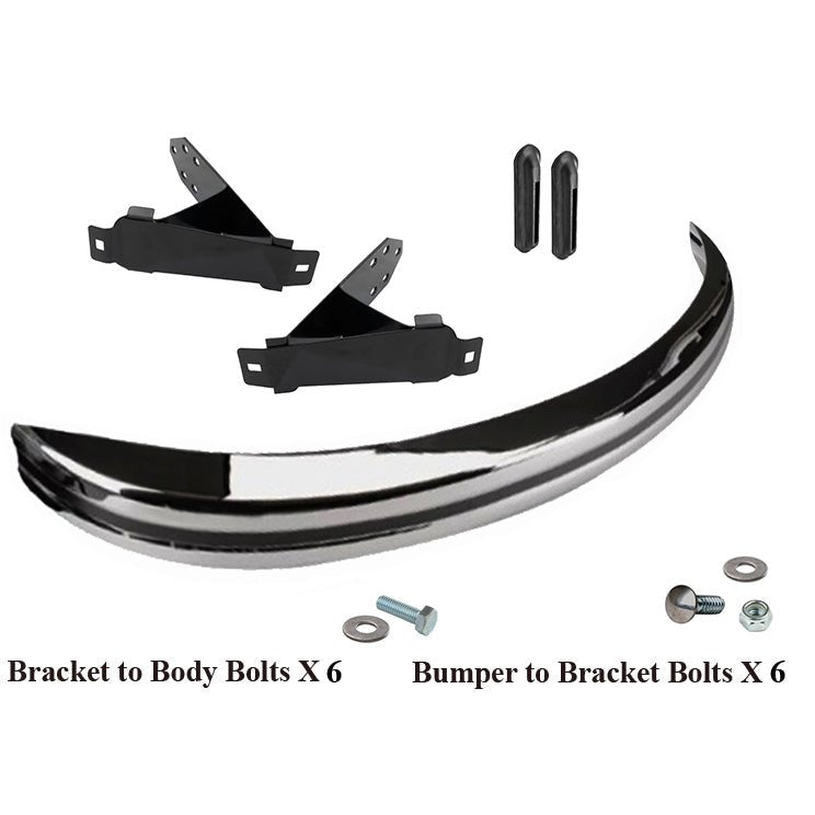 Vw Bug 1968 - 73 Rear Bumper Kit With All Brackets, Hardware, Seals - Moore Parts