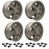 Vw Bug 5 Lug Wheel Package Bronze GTV 2 Empi BRM 15" X 5" & 6.5" Rims, Black Lugs - Moore Parts