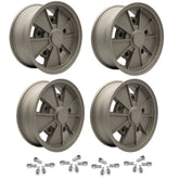 Vw Bug 5 Lug Wheel Package Bronze GTV 2 Empi BRM 15" X 5" & 6.5" Rims, Chrome Lugs - Moore Parts