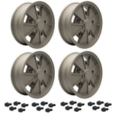 Vw Bug 5 Lug Wheel Package Bronze GTV 2 Empi BRM 15" X 5" Rims, Black Lugs - Moore Parts