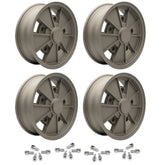 Vw Bug 5 Lug Wheel Package Bronze GTV 2 Empi BRM 15" X 5" Rims, Chrome Lugs - Moore Parts