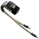 Vw Bug Full Flow Oil Filter System, Black AN Fittings - SS Hose - Dished Cam - Moore Parts