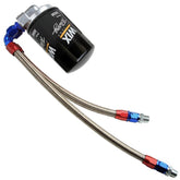 Vw Bug Full Flow Oil Filter System, Blue/Red AN Fittings - SS Hose - Dished Cam - Moore Parts