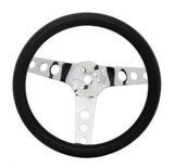 Vw Bug Steering Wheel, Chrome 3 Spoke 11" Diameter, 3 - 3/4" Dish - Moore Parts