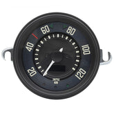 VW Bug & Super Beetle 0 - 120 KMH Speedometer By Smiths, Black Dial, Black Bezel - Moore Parts