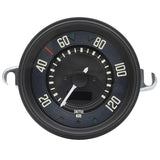 VW Bug & Super Beetle 0 - 120 KMH Speedometer By Smiths, Black Dial, Black Bezel - Moore Parts