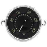 VW Bug & Super Beetle 0 - 120 KMH Speedometer By Smiths, Black Dial, Chrome Bezel - Moore Parts
