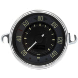VW Bug & Super Beetle 0 - 140 KMH Speedometer By Smiths, Black Dial, Chrome Bezel - Moore Parts