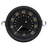 VW Bug & Super Beetle 0 - 80 MPH Speedometer By Smiths, Black Dial, Black Bezel - Moore Parts