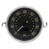 VW Bug & Super Beetle 0 - 80 MPH Speedometer By Smiths, Black Dial, Chrome Bezel - Moore Parts