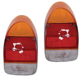 Vw Bug Tail Light Lens 1971 - 72 Amber, Red Euro Lens, Left & Right, Pair - Moore Parts