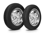 VW Bug Wheel & Tire Package, Staggered, Yokohama Tires & EMPI 5 Lug Alloy Chrome Wheels Set Of 4 - Moore Parts