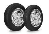 VW Bug Wheel & Tire Package, Staggered, Yokohama Tires & EMPI 5 Lug Alloy Chrome Wheels Set Of 4 - Moore Parts