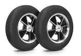 VW Bug Wheel & Tire Package, Yokohama Tires and EMPI 4 Lug , Black/Polished Wheels Set Of 4 - Moore Parts