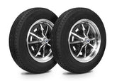 VW Bug Wheel & Tire Package, Yokohama Tires & EMPI 4 Lug Sprintstar Black/Polished Wheels Set Of 4 - Moore Parts