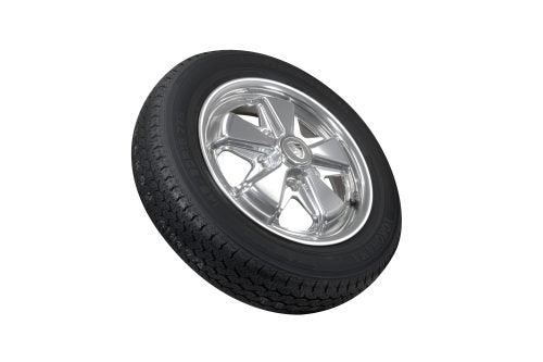VW Bug Wheel & Tire Package, Yokohama Tires & EMPI 5 Lug Alloy Polished Wheels Set Of 4 - Moore Parts