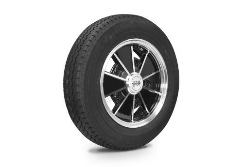 VW Bug Wheel & Tire Package, Yokohama Tires & EMPI 5 Lug Black/Polished Wheels Set Of 4 - Moore Parts