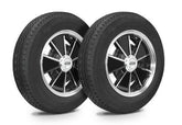 VW Bug Wheel & Tire Package, Yokohama Tires & EMPI 5 Lug Black/Polished Wheels Set Of 4 - Moore Parts