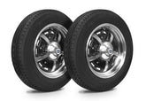 VW Bug Wheel & Tire Package, Yokohama Tires & EMPI 5 Lug Sprintstar Black/Polished Wheels Set Of 4 - Moore Parts