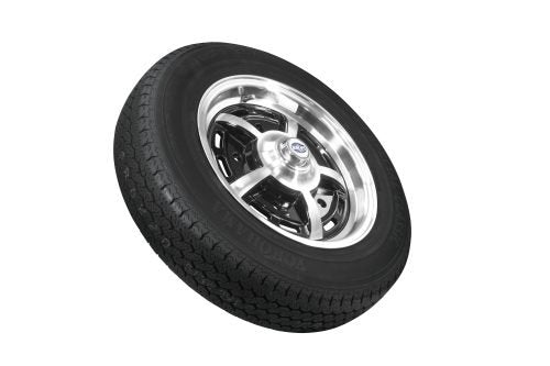 VW Bug Wheel & Tire Package, Yokohama Tires & EMPI 5 Lug Sprintstar Black/Polished Wheels Set Of 4 - Moore Parts