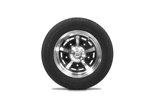 VW Bug Wheel & Tire Package, Yokohama Tires & EMPI 5 Lug Sprintstar Black/Polished Wheels Set Of 4 - Moore Parts