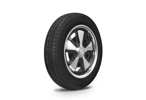 VW Bug Wheel & Tire Package, Yokohama Tires & EMPI 5 Lug W/ Alloy Black/Polished Wheels Set Of 4 - Moore Parts