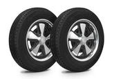 VW Bug Wheel & Tire Package, Yokohama Tires & EMPI 5 Lug W/ Alloy Black/Polished Wheels Set Of 4 - Moore Parts