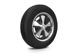 VW Bug Wheel & Tire Package, Yokohama Tires & EMPI 5 Lug W/ Alloy Black/Polished Wheels Set Of 4 - Moore Parts