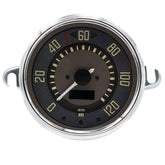 VW Bus 0 - 120 KMH Speedometer By Smiths, Brown Dial, Chrome Bezel - Moore Parts