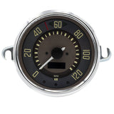VW Bus 0 - 120 KMH Speedometer By Smiths, Brown Dial, Chrome Bezel - Moore Parts