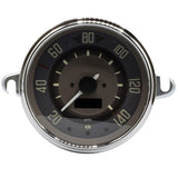 VW Bus 0 - 140 KMH Speedometer By Smiths, Brown Dial, Chrome Bezel - Moore Parts