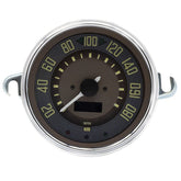 VW Bus 0 - 180 KMH Speedometer By Smiths, Brown Dial, Chrome Bezel - Moore Parts