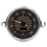 VW Bus 0 - 80 MPH Speedometer By Smiths, Brown Dial, Chrome Bezel - Moore Parts