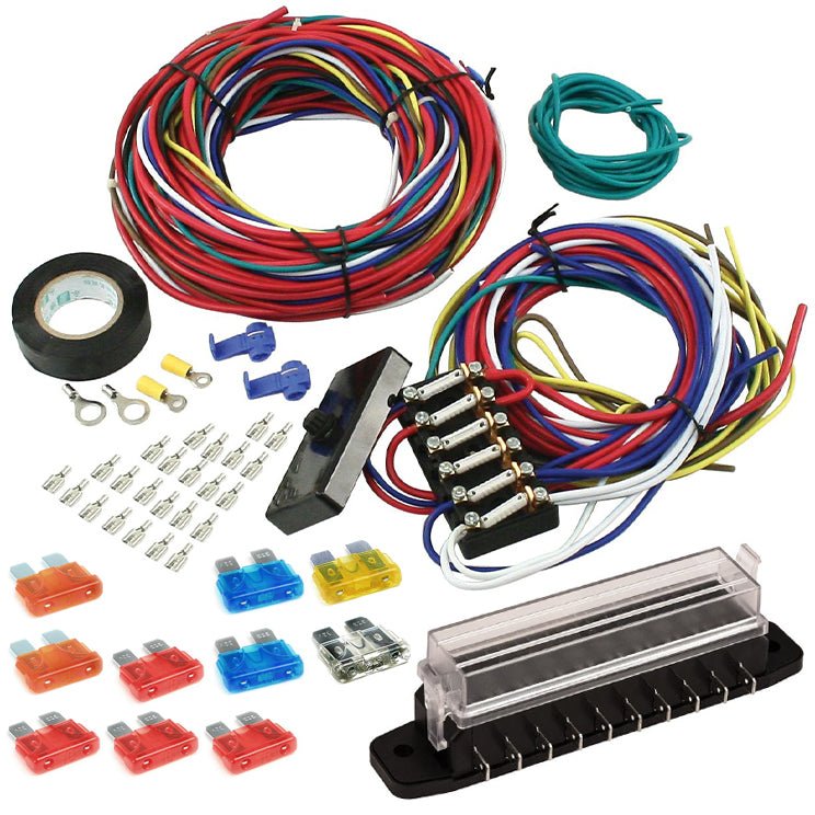 Wiring Harness With 10 Pole Fuse Box. Dune Buggy, Vw Baja Bug - Moore Parts