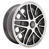 15" X 5 - 1/2" Vw Bug 5 Lug Black Empi Cosmo Wheel Includes Cap - Valve Stem - Moore Parts