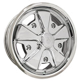 15" X 5 - 1/2" Vw Bug 5 Lug Chrome Empi 911 Alloy Wheel Includes Cap - Valve Stem - Moore Parts