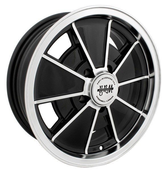 15" X 5 - 1/2" Vw Bus 5 Lug Black Empi BRM Wheel Includes Cap - Valve Stem - Moore Parts