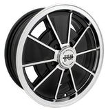 15" X 5 - 1/2" Vw Bus 5 Lug Black Empi BRM Wheel Includes Cap - Valve Stem - Moore Parts