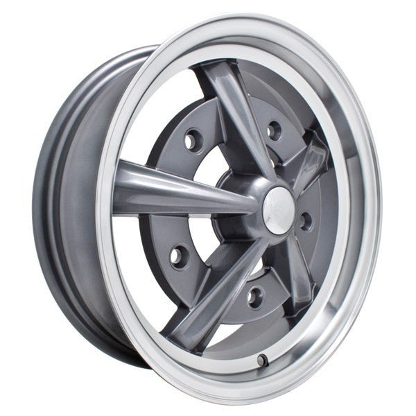 15" X 5" Vw Bug 5 Lug Anthracite Raider Wheel Includes Cap - Valve Stem - Moore Parts