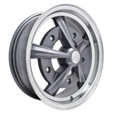 15" X 5" Vw Bug 5 Lug Anthracite Raider Wheel Includes Cap - Valve Stem - Moore Parts
