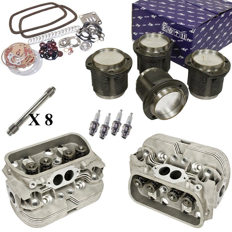 1641cc Air - cooled Vw Bug Engine Rebuild Kit, Top End Heads / Pistons - Moore Parts