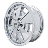 17" x 7" Vw Bus 5 Lug Chrome Empi BRM Wheel Includes Cap - Valve Stem - Moore Parts