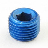 1/8" NPT Blue Aluminum Allen Plug For Fuel, Oil Or Brake Fluid, Pair - Moore Parts