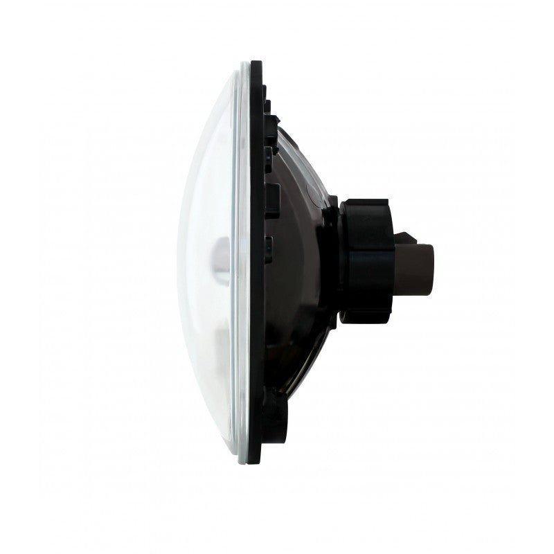 7" Crystal Headlight W/White LED Halo Ring, 9007 Bulb & H4 Adapter - Moore Parts