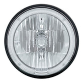 7" Crystal Headlight W/White LED Halo Ring, 9007 Bulb & H4 Adapter - Moore Parts