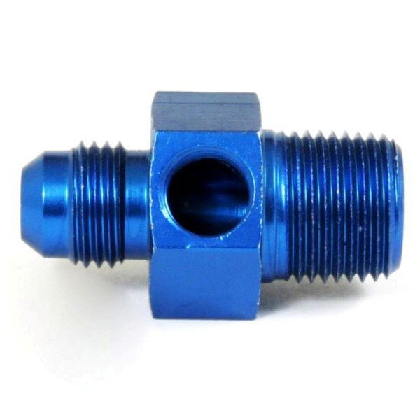 An Adapter For Pressure Gauge - Male 3/8" NPT To Male 8 - Blue - Moore Parts
