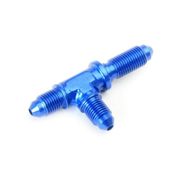 An Hose Adapter Bulkhead T - Fitting - Male 3 All Sides - Blue - Moore Parts