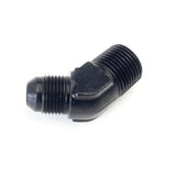 An Hose Adapter Fitting - Male 1/2" NPT To Male 8 / 45 Degree - Black - Moore Parts
